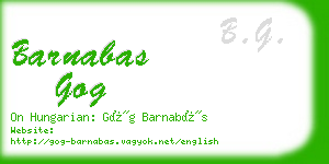 barnabas gog business card